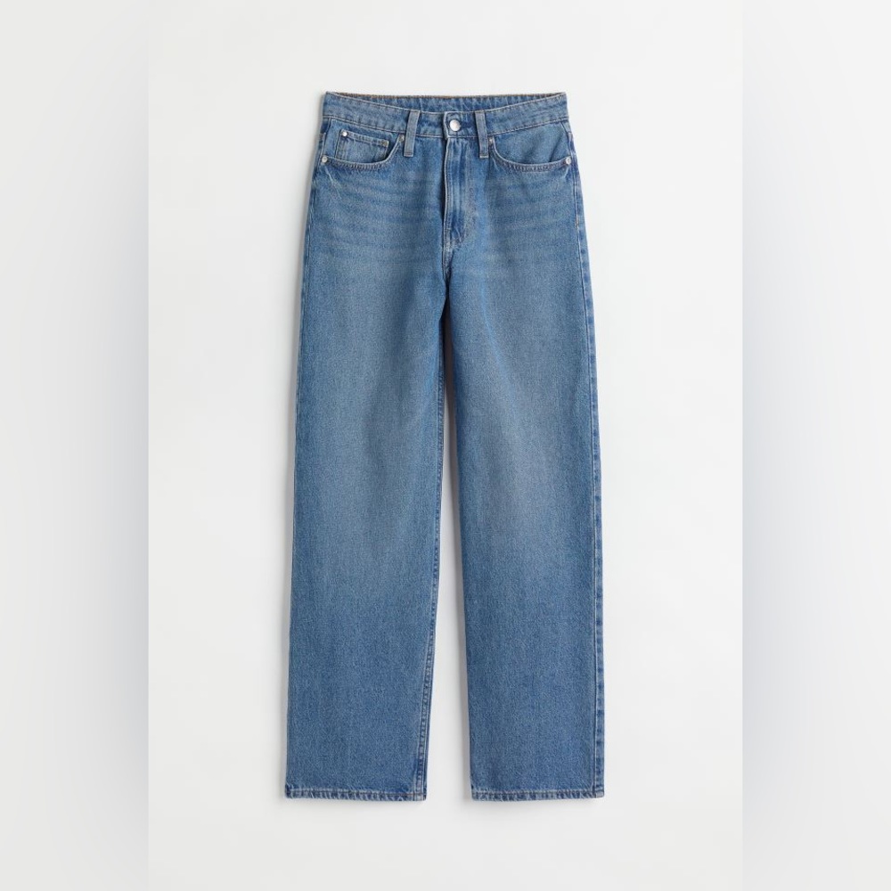 Womens H&M Loose straight high waisted jeans